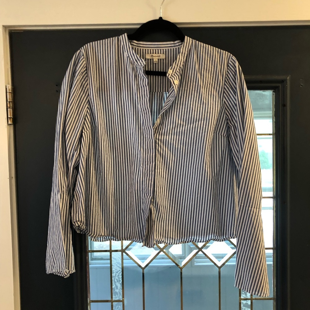 Madewell crop top with bell sleeves